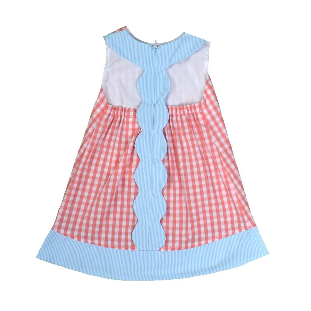 coral stripe dress
